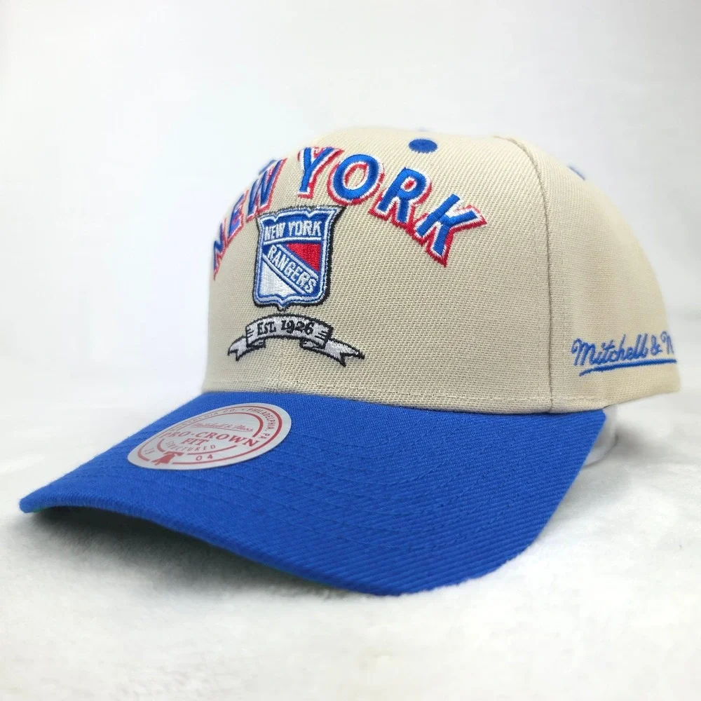 NY Rangers Mitchell & Ness NHL Pro Fit Snapback Hat Cap 4X Champions Cream NWT